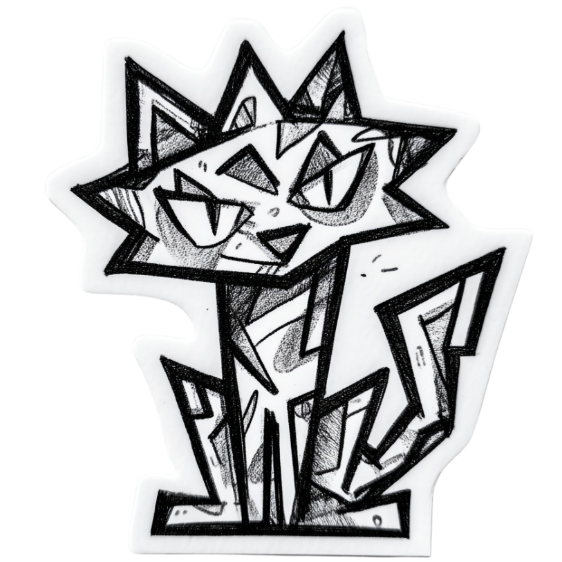 Sticker gato geometrico
